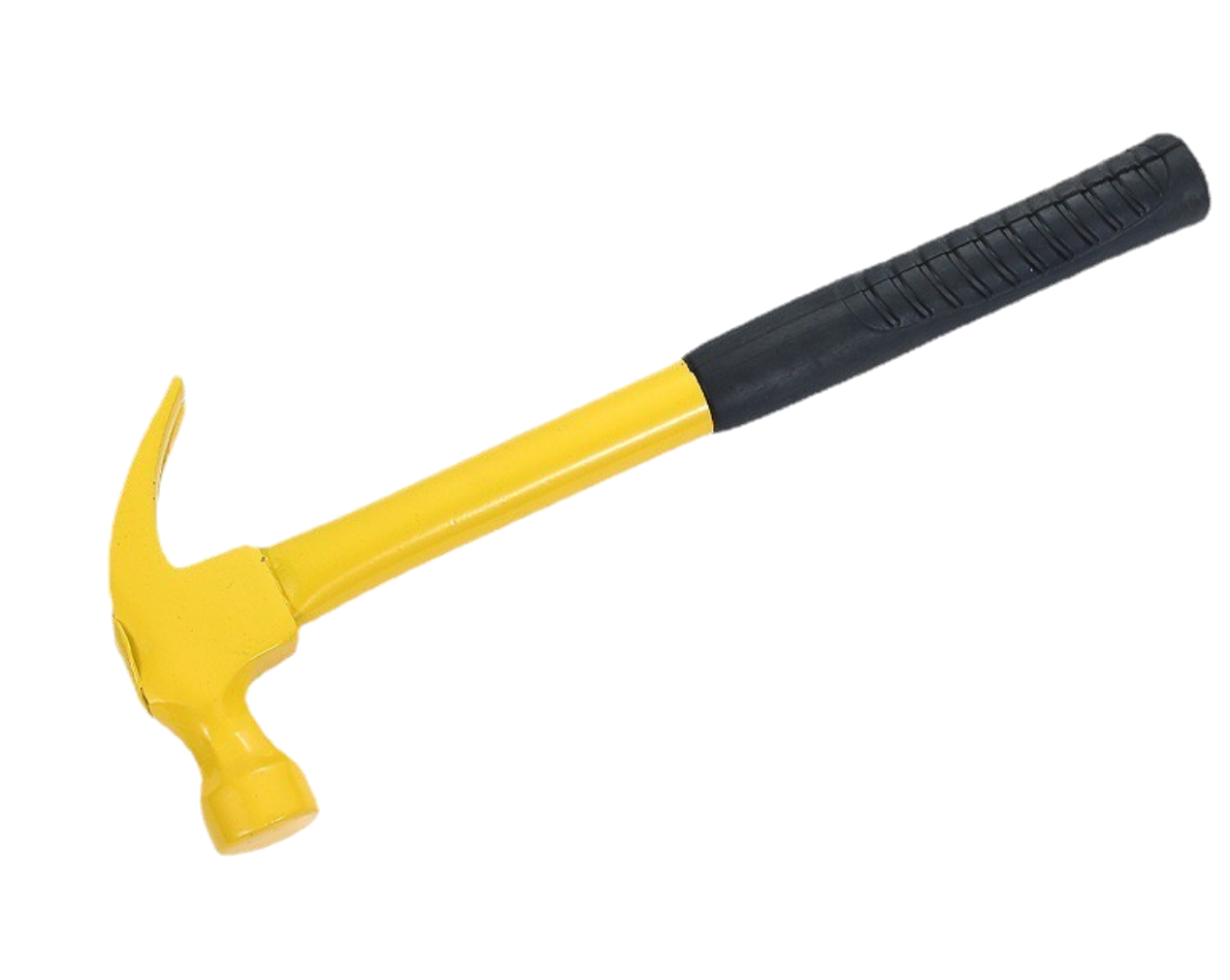 Steel handle with rubber grip