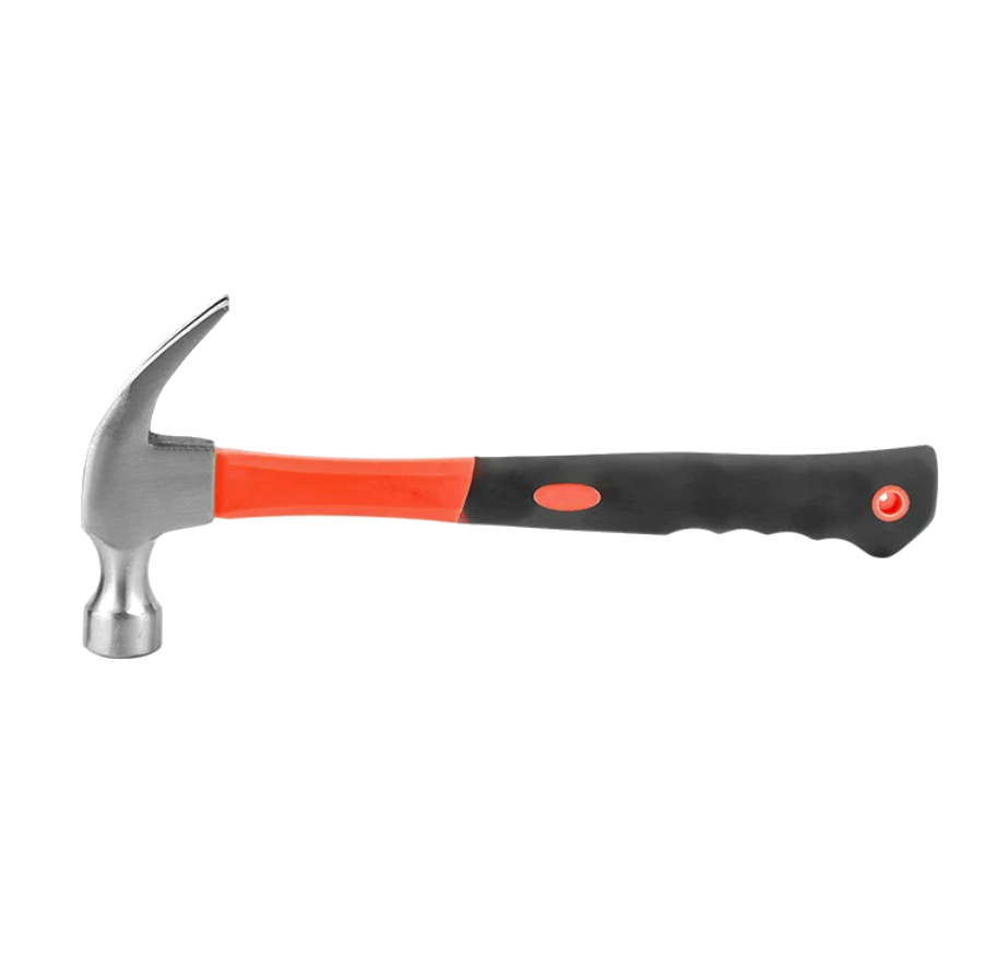 Steel handle with rubber grip, red