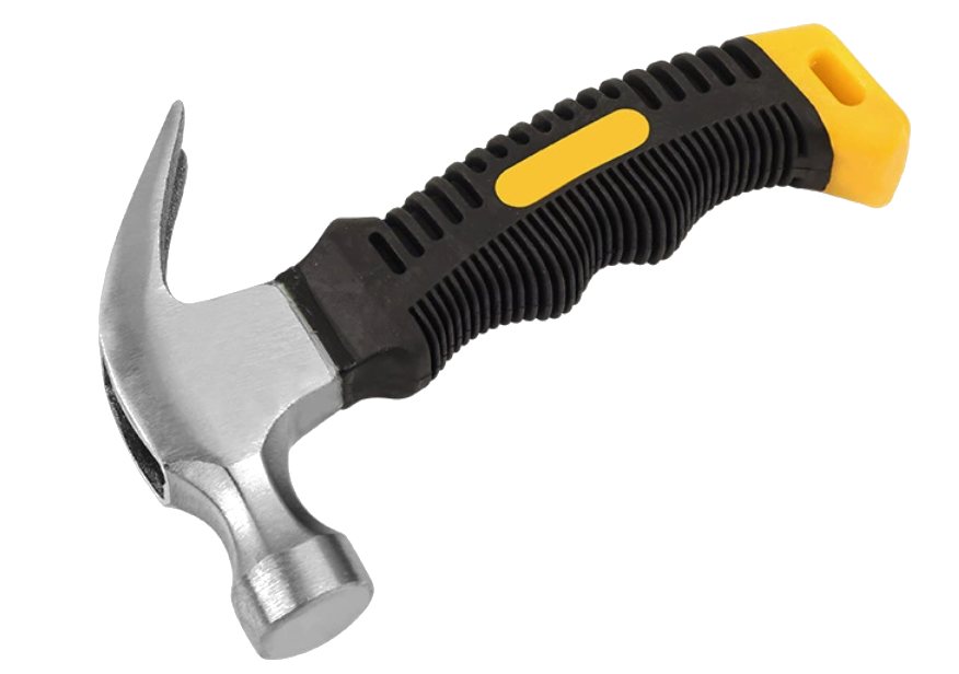 Mini claw hammer with TPR grip and magnetic nail holder