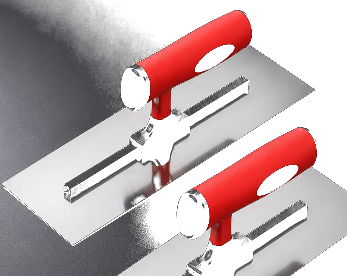 Plastering Trowel — 2pcs T-handle, red/black