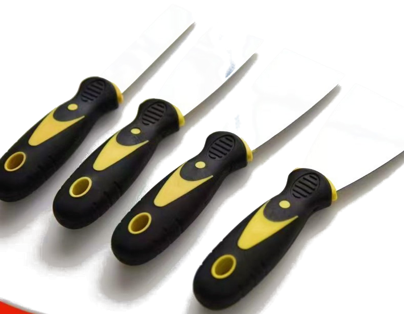 Putty Knife — 4pcs, stainless steel blade with TPR handle