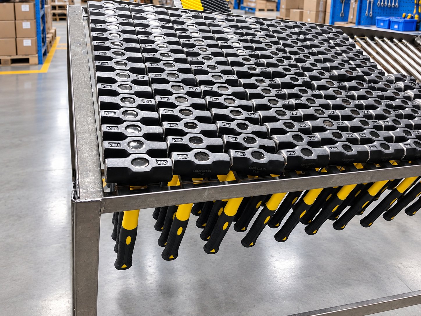 Finished hammers ready for packing at a Linyi partner workshop